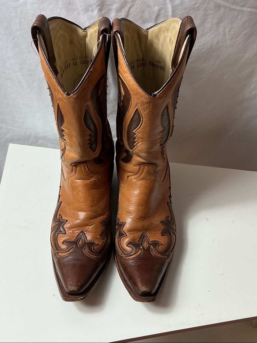 Corral Two-Tone Brown Leather Western Heeled Boots - Picture 4 of 13